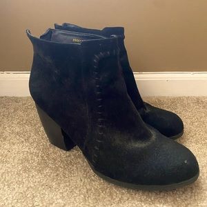Suede black booties